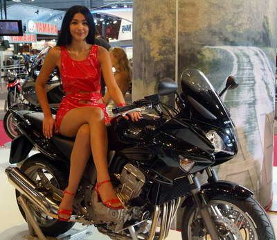 Girl Model Honda Motorbike 