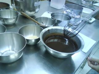 mixing chocolate!