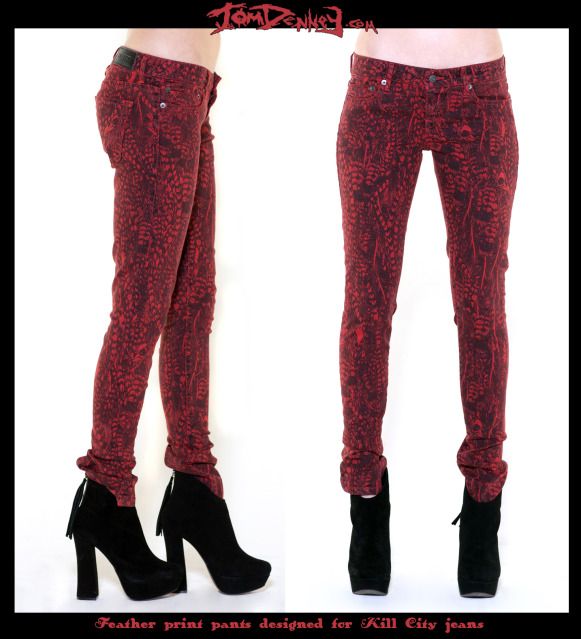 Feather Print pants which I designed for Kill City Jeans