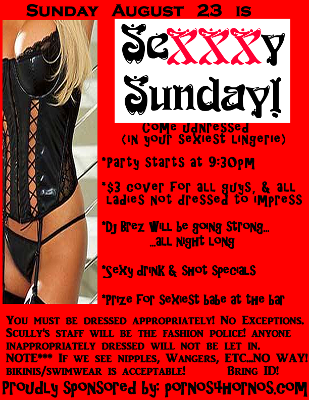 Sexxxy Sunday Lingerie party flyer