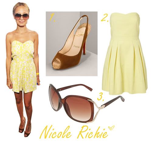 Nicole Richie Yellow Dress. The starlet teamed her dress