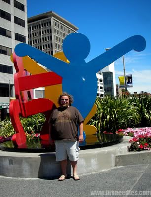 Tim Needles at the Keith Haring sculpture in S.F.