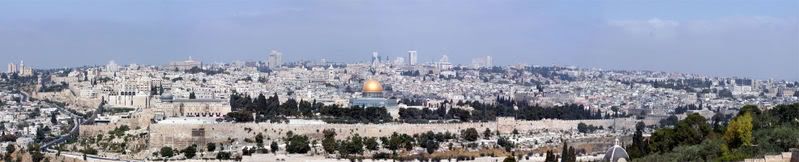 A panorama of the city of Jerusalem.