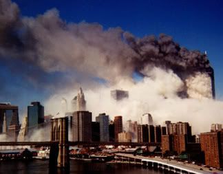 New York skyline during the terror attacks.