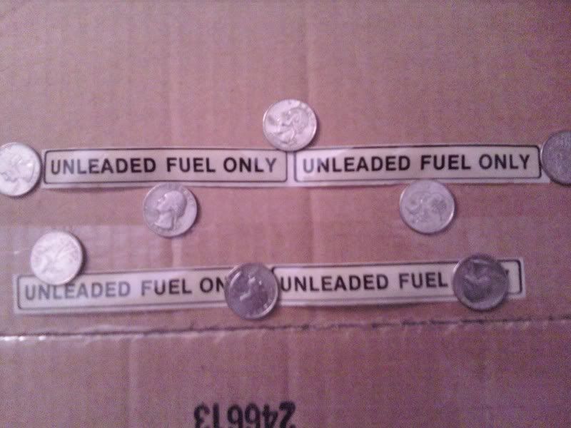 NOS "Unleaded Fuel Only" stickers VW Vortex Volkswagen Forum