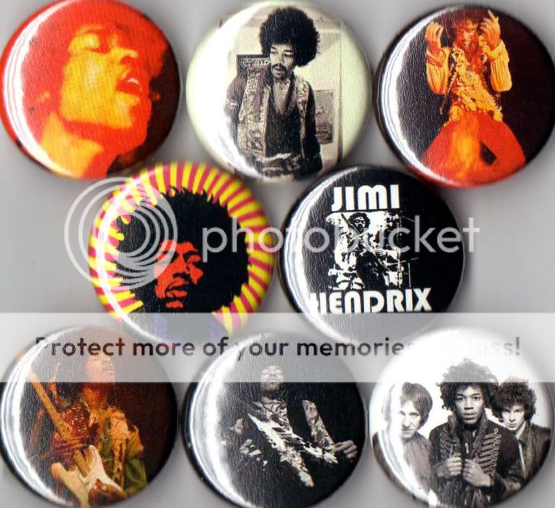 Jimi Hendrix 8 pin buttons badges guitar experience new  