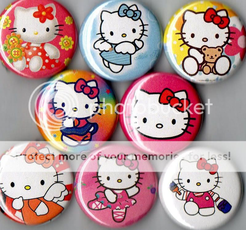 Hello Kitty 8 pins buttons badges sanrio new  