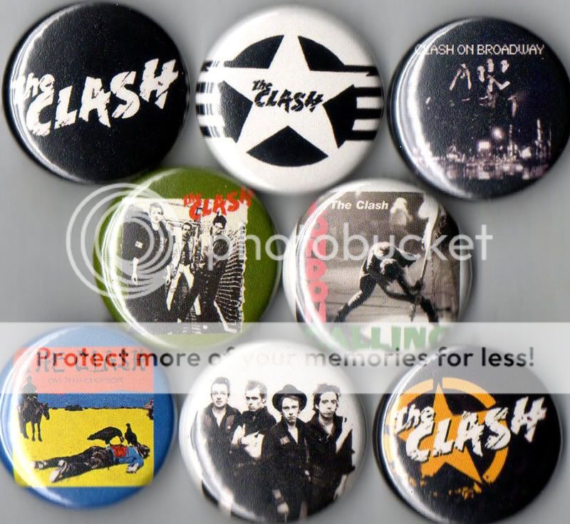 The Clash 8 pins buttons badges london calling punk new  