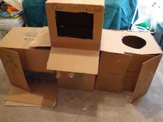 homemade kids cardboard home